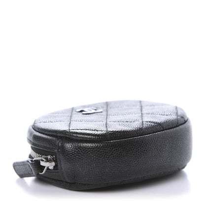 Chanel Iridescent Caviar Quilted Zip Around Classic Coin Purse Black 4 of 11