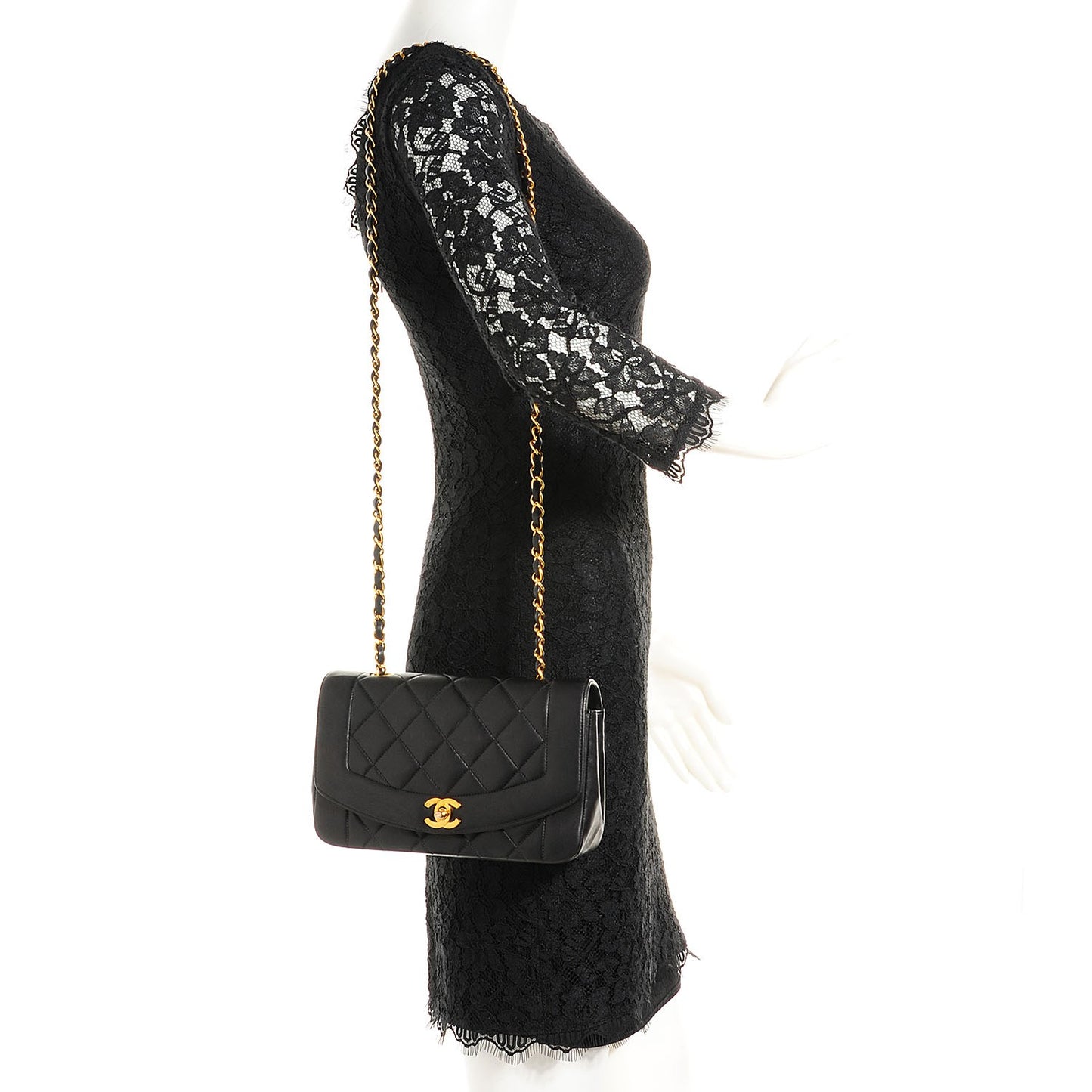 Lambskin Quilted Small Single Flap Black