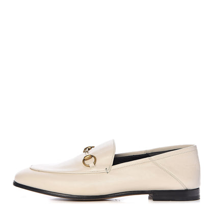 Gucci Lambskin Womens Brixton Horsebit Loafers 37.5 Mystic White 1 of 9