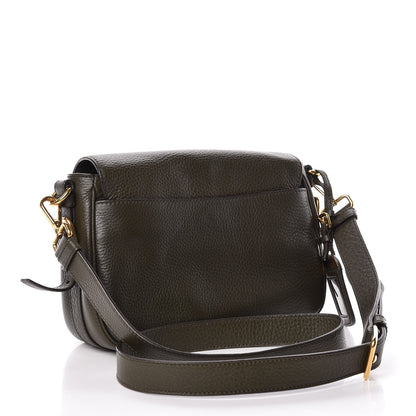 Prada Vitello Daino Messenger Bag Militare 3 of 13