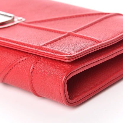 Christian Dior Grained Calfskin Diorama Croisiere Chain Wallet Red 10 of 10