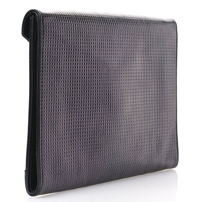 Chanel Metallic Lambskin Embossed Envelope Clutch Black 3 of 10