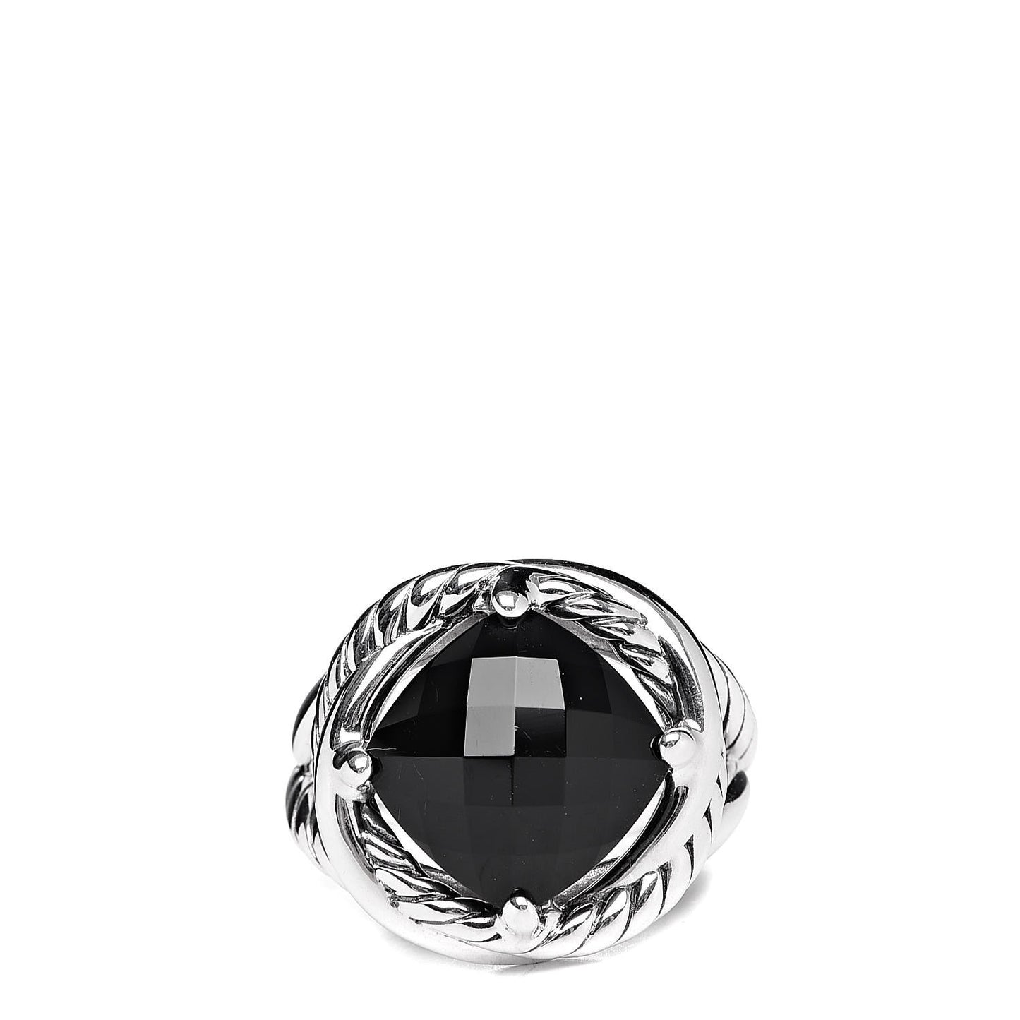 Sterling Silver Black Onyx 11mm Infinity Ring 51 5.75