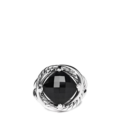 David Yurman Sterling Silver Black Onyx 11mm Infinity Ring 51 5.75 1 of 5