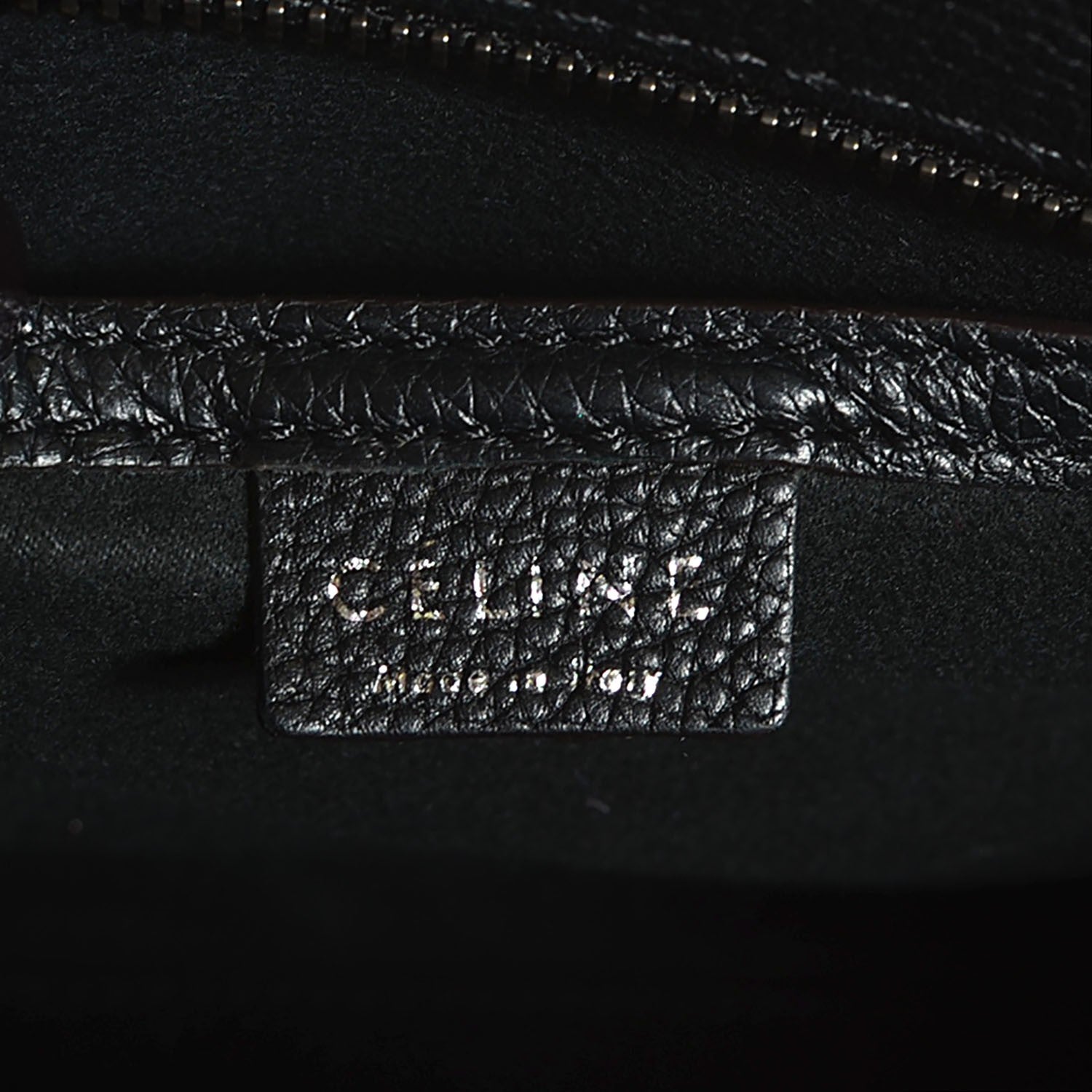 Celine Drummed Calfskin Nano Luggage Black 6 of 7