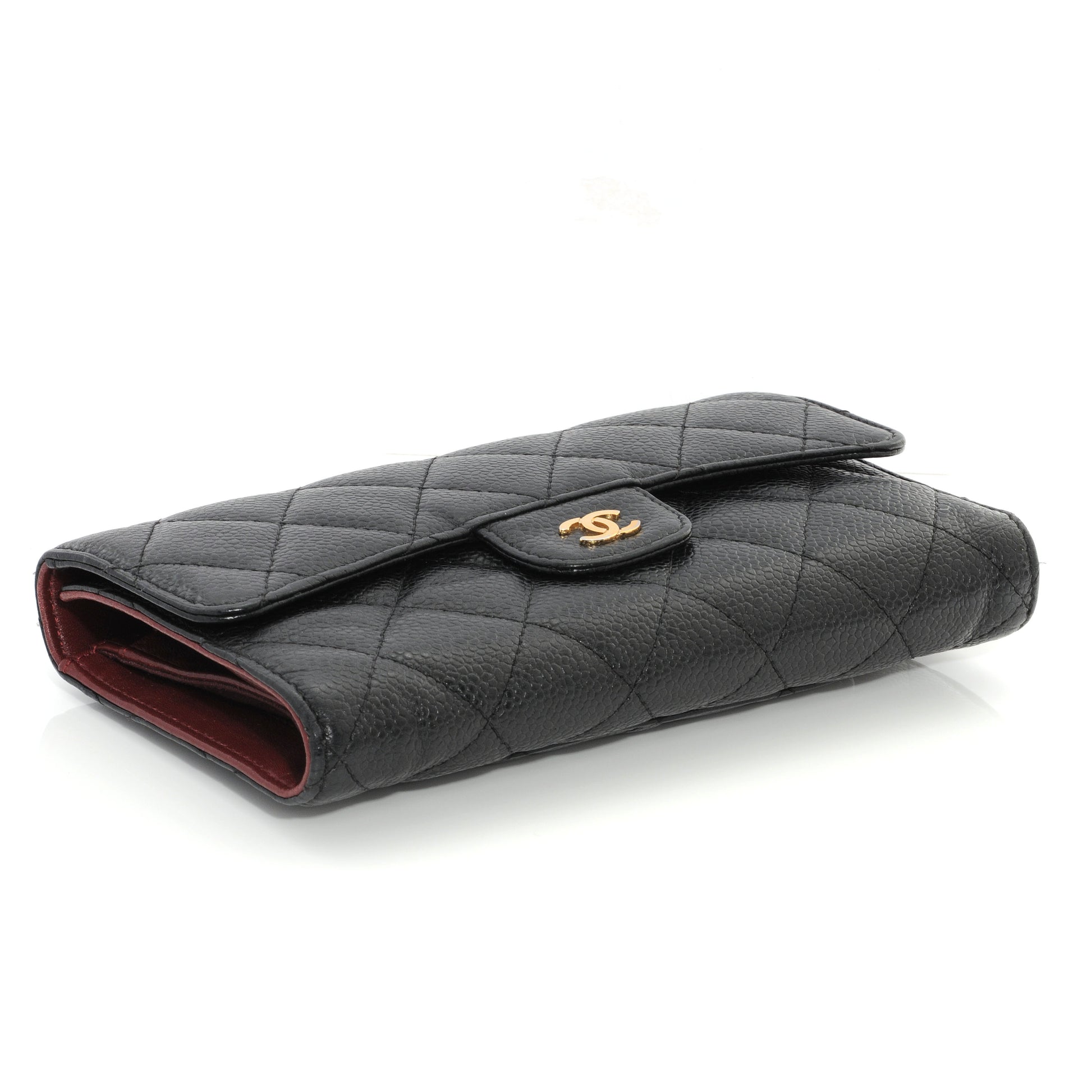 Chanel Caviar Quilted Long Flap Wallet Black 3 of 9