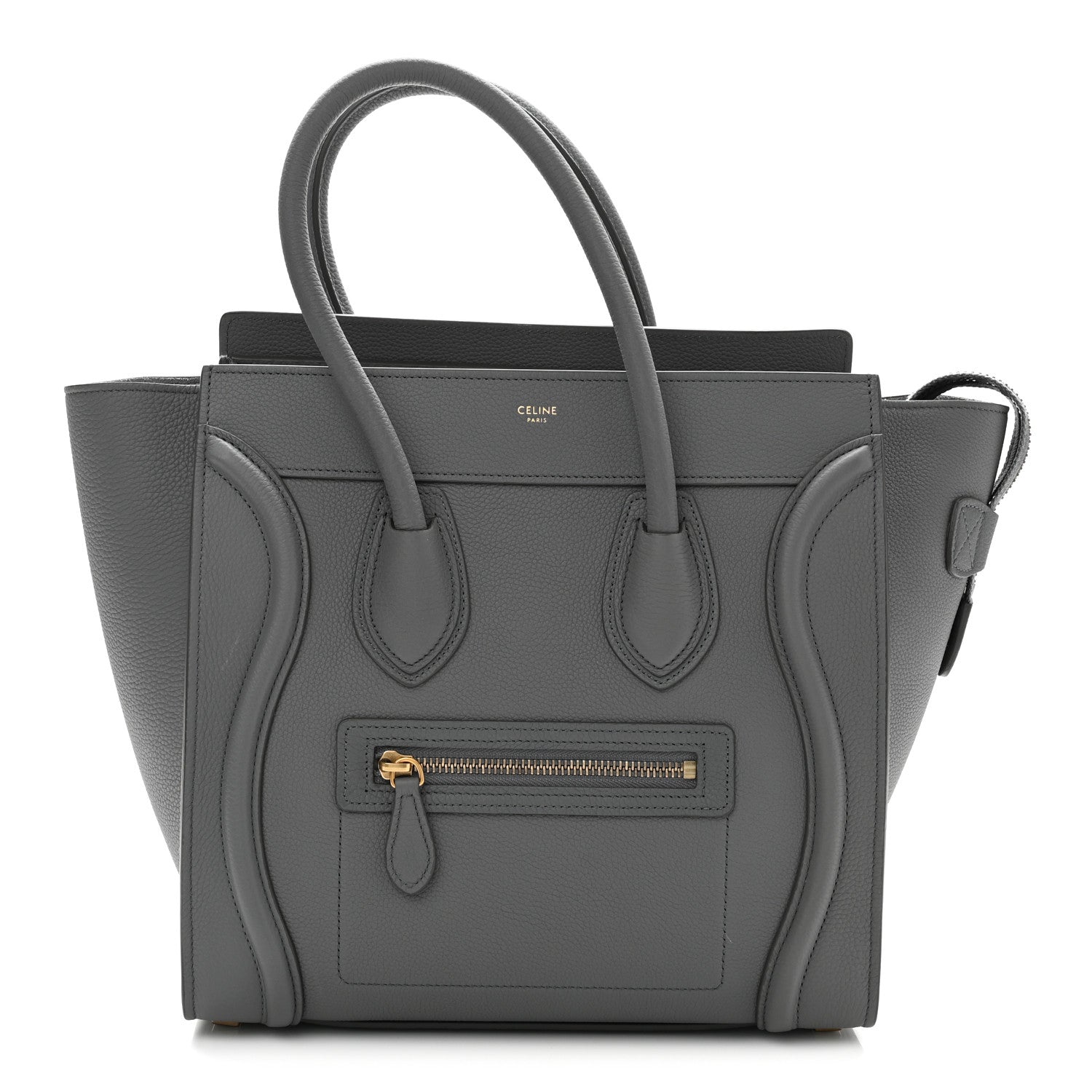 Celine Baby Drummed Calfskin Micro Luggage Kohl 1 of 12