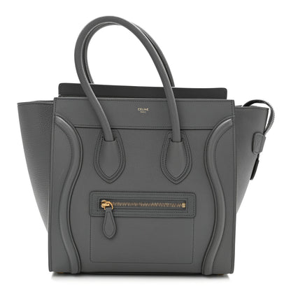 Celine Baby Drummed Calfskin Micro Luggage Kohl 1 of 12