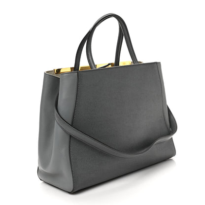 Fendi Vitello Elite Flamingo Regular 2Jours Tote Grigio Grigio Chiaro 3 of 8
