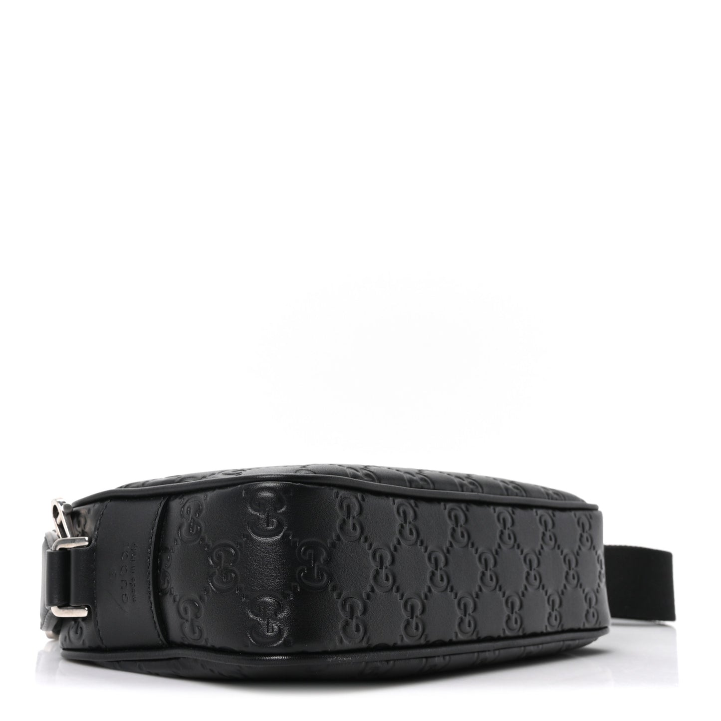 GG Calfskin Embossed Emblem Small Crossbody Bag Black