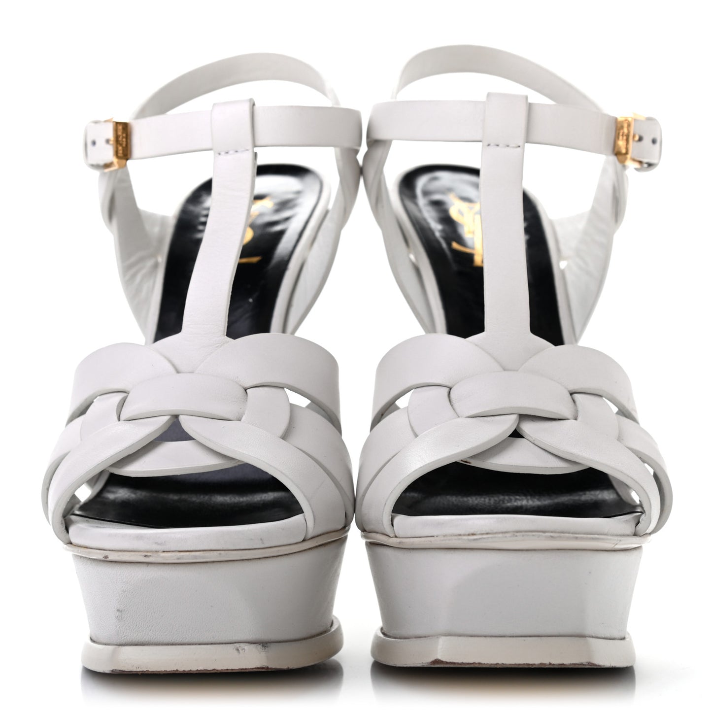 Calfskin Tribute 105 Platform Sandals 36 Porcellana