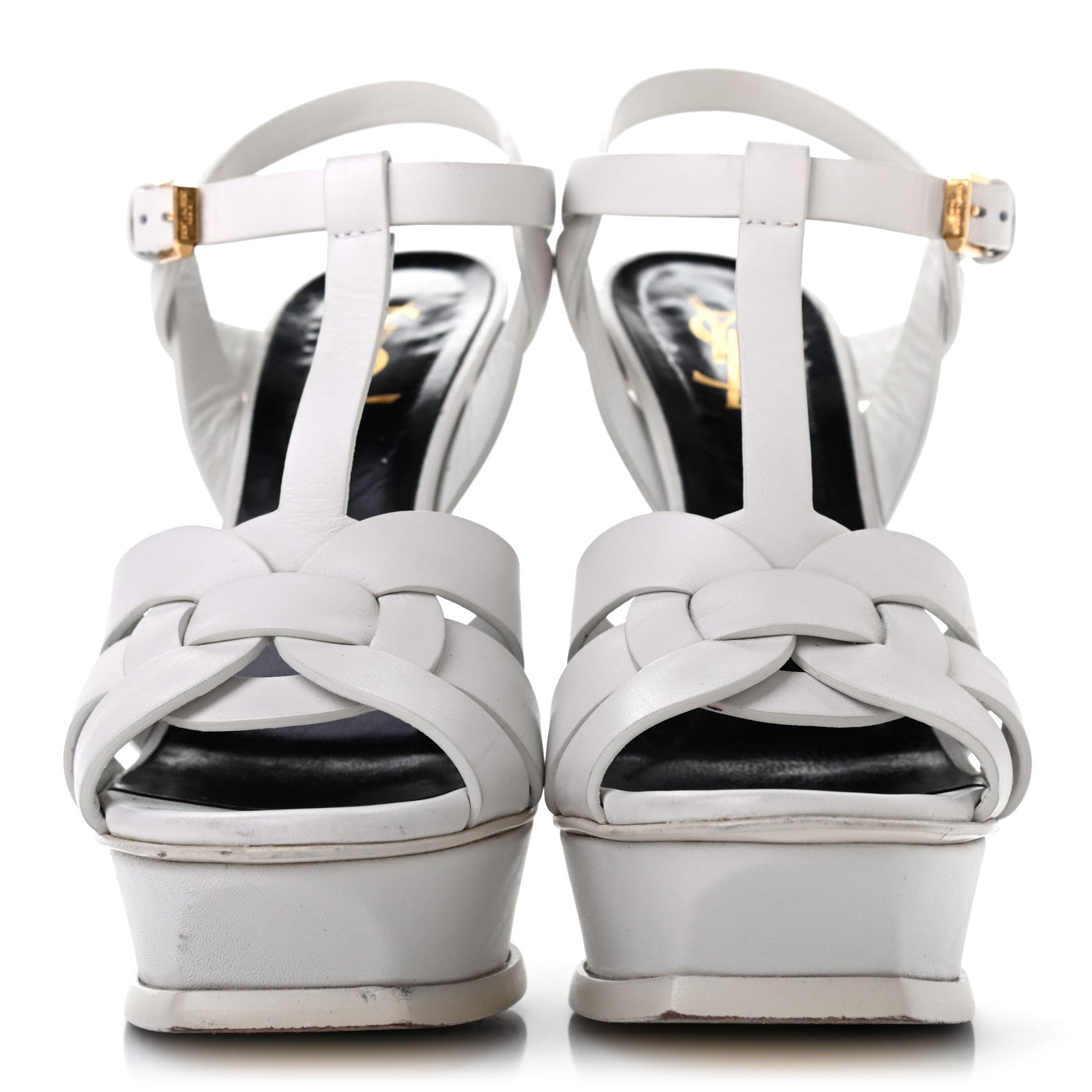 Saint Laurent Calfskin Tribute 105 Platform Sandals 36 Porcellana 2 of 8