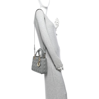 Christian Dior Lambskin Cannage Small My ABCDior Lady Dior Grey 2 of 10