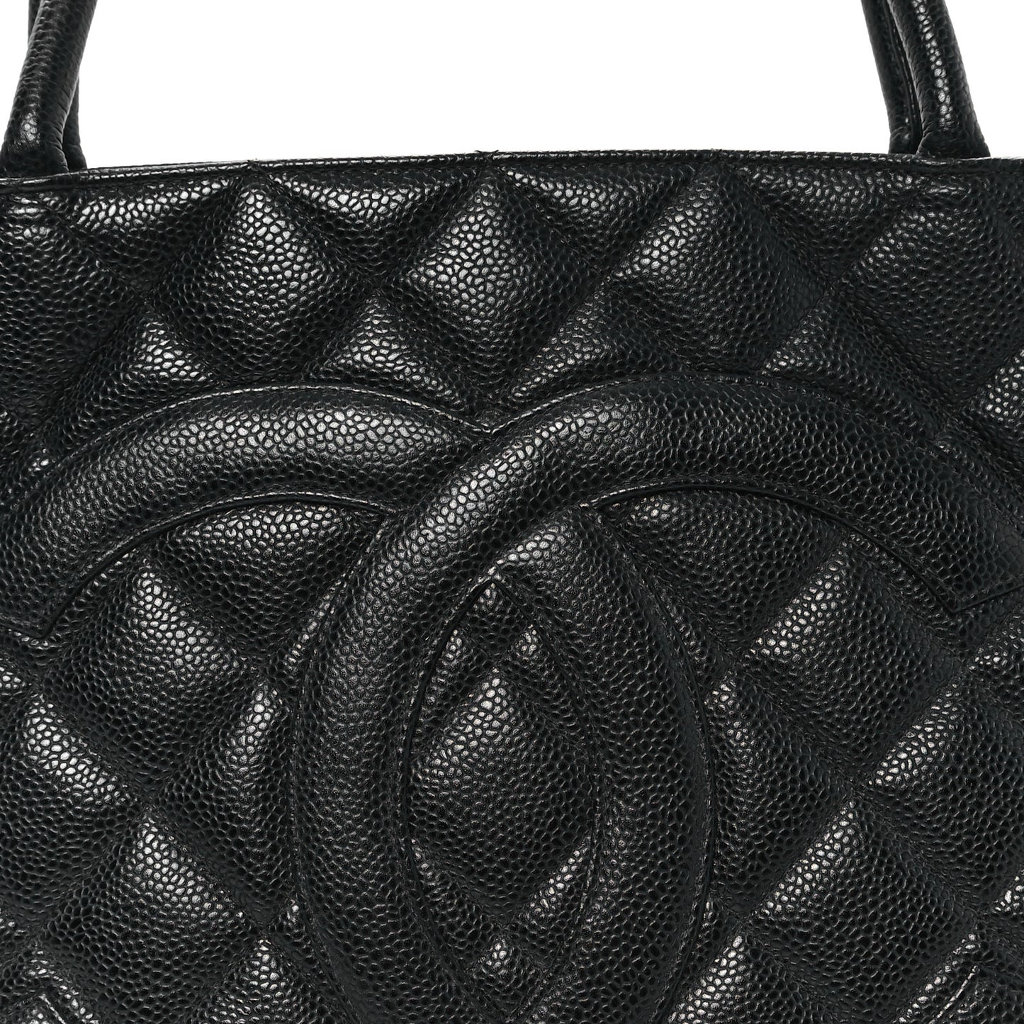 Caviar Quilted Medallion Tote Black