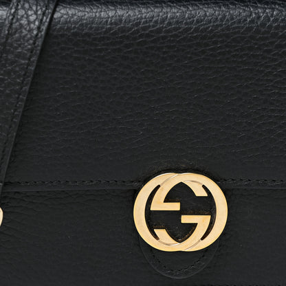 Gucci Dollar Calfskin Interlocking G Chain Wallet Black 7 of 12