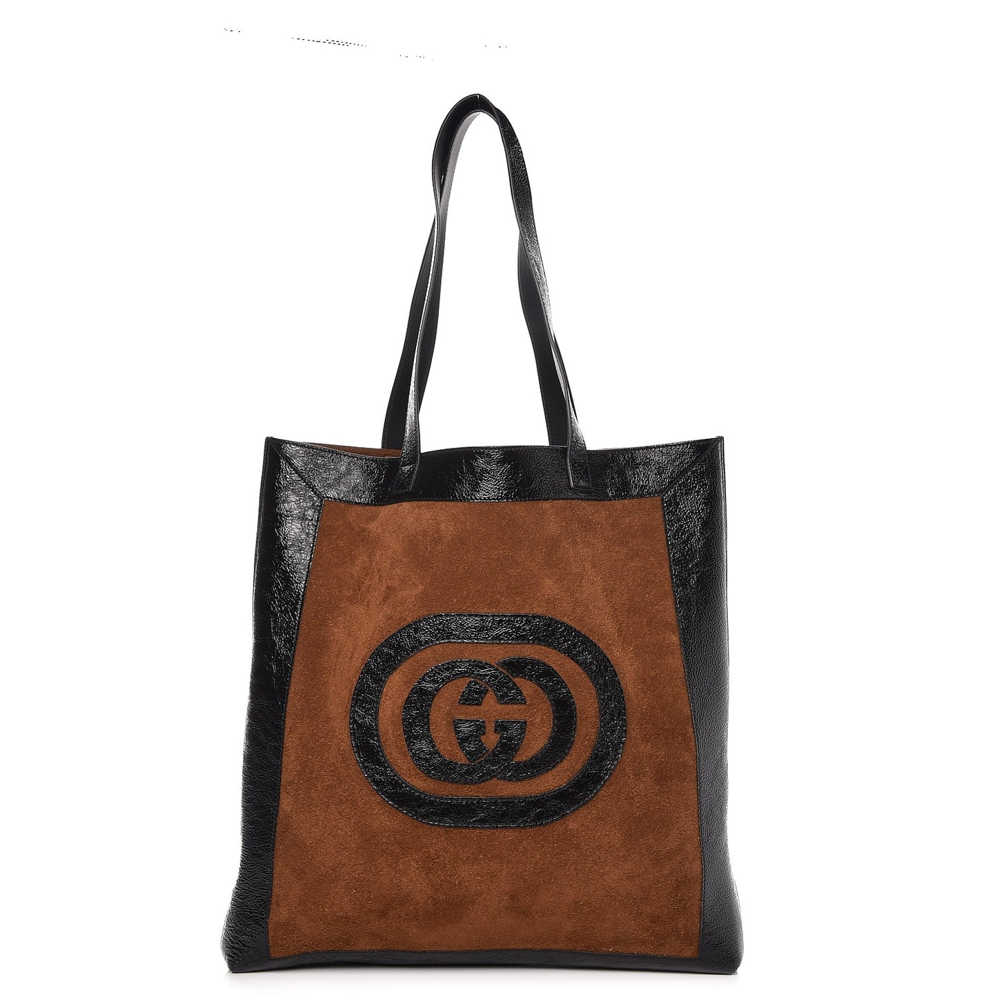 Suede Large Ophidia Vertical Shopping Tote Chestnut
