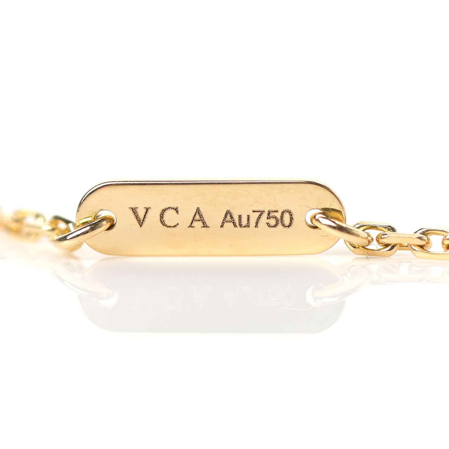 18K Yellow Gold Black Onyx Vintage Alhambra Pendant Necklace