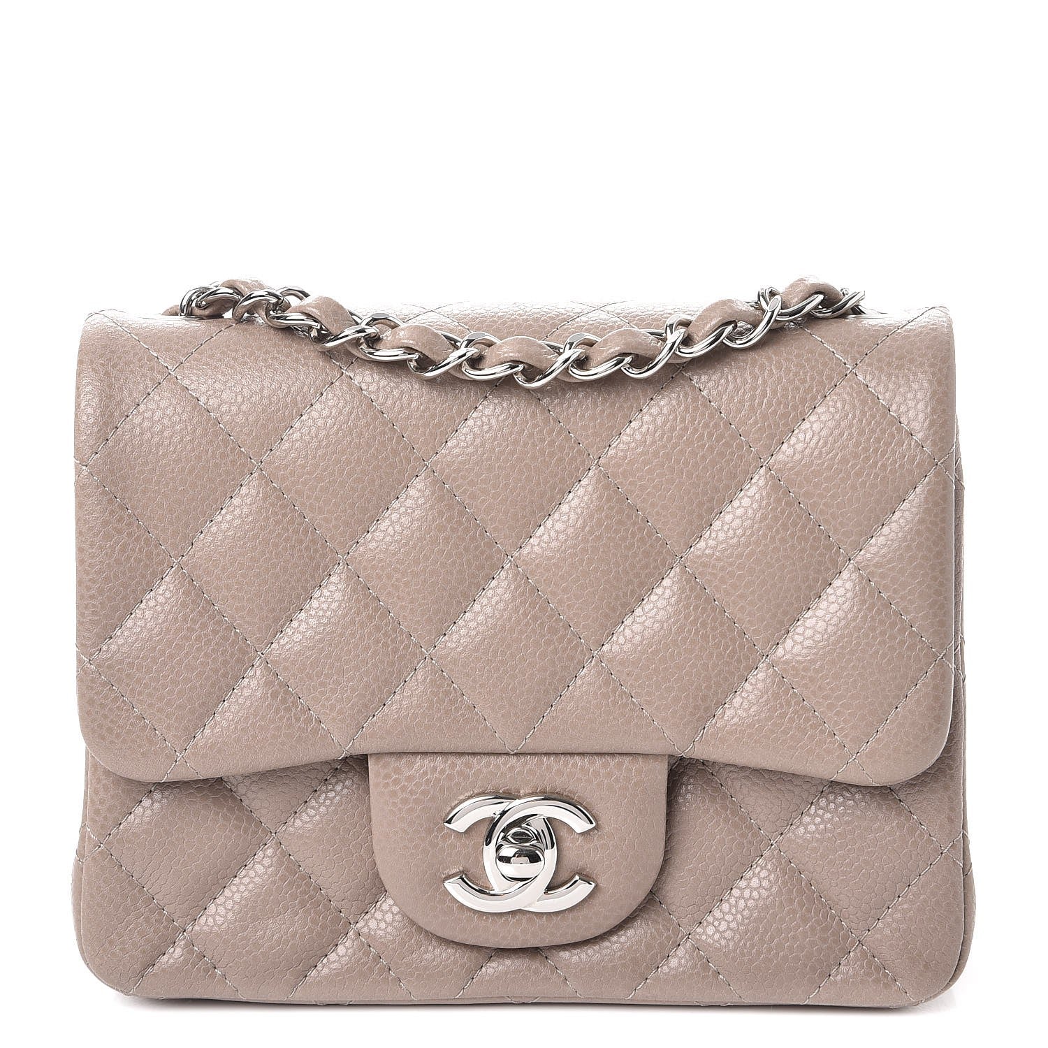 Chanel Caviar Quilted Mini Square Flap Taupe 1 of 7
