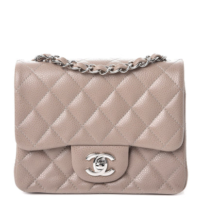 Chanel Caviar Quilted Mini Square Flap Taupe 1 of 7