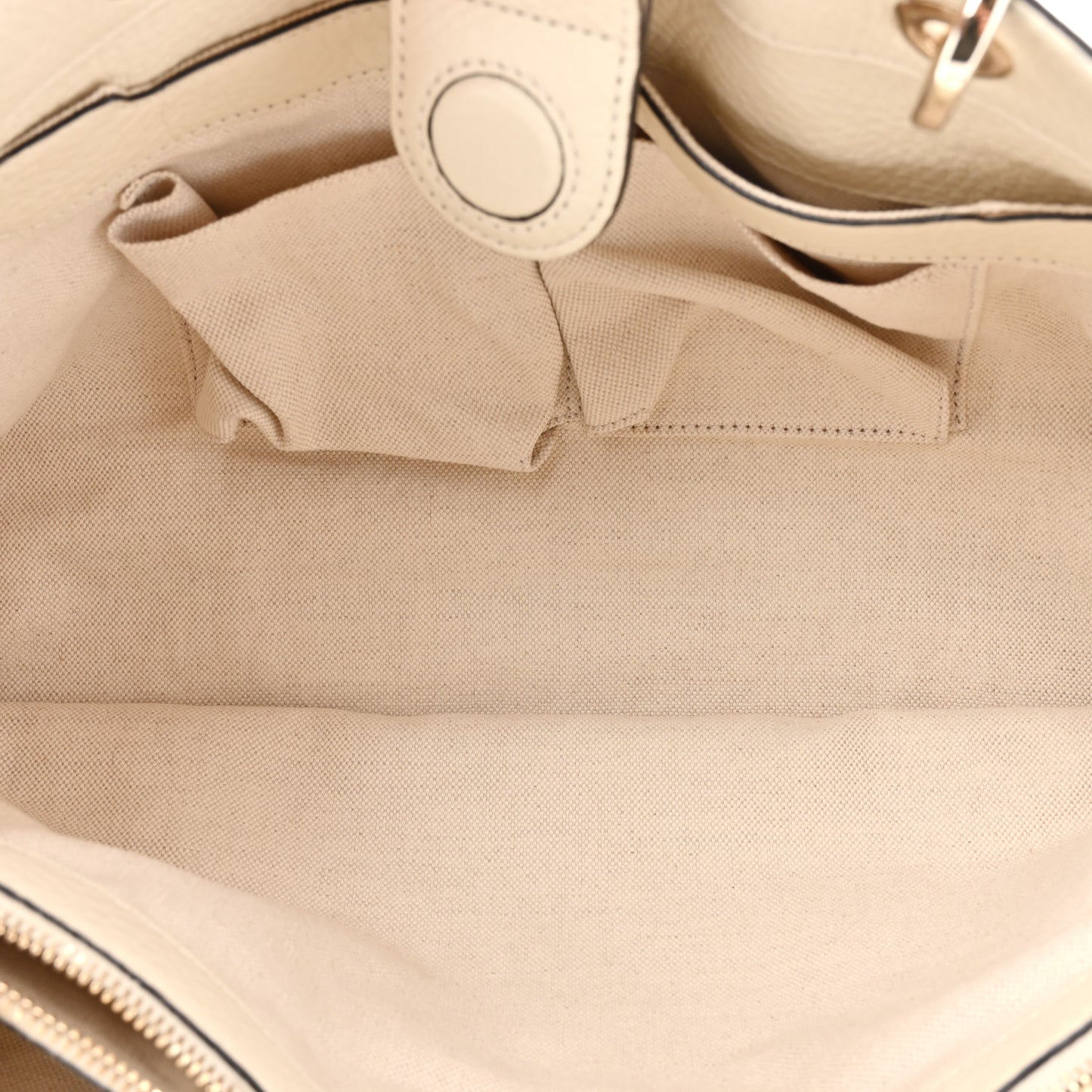 Pebbled Calfskin Medium Bamboo Shopper Tote Off White