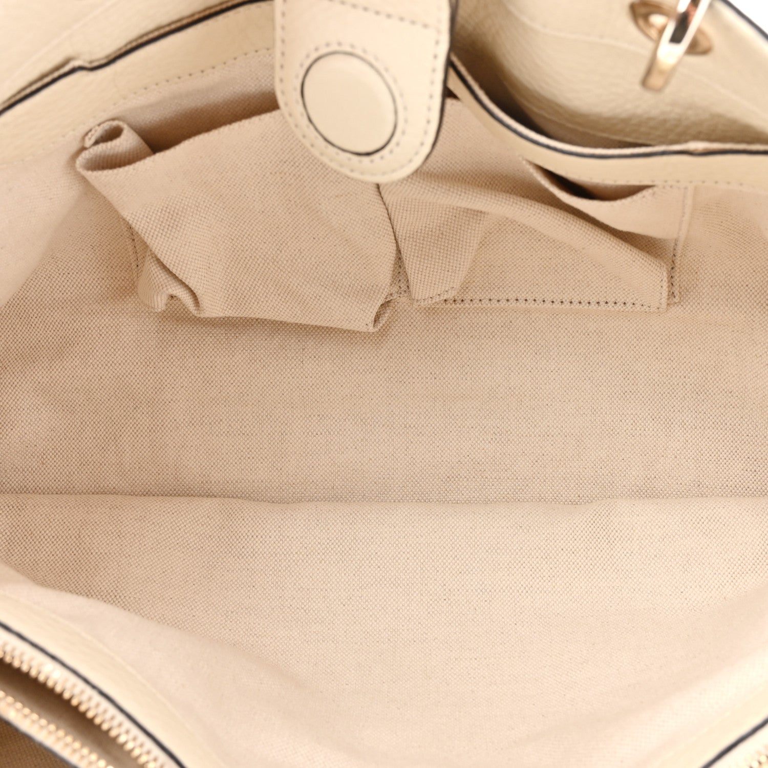 Gucci Pebbled Calfskin Medium Bamboo Shopper Tote Off White 5 of 12