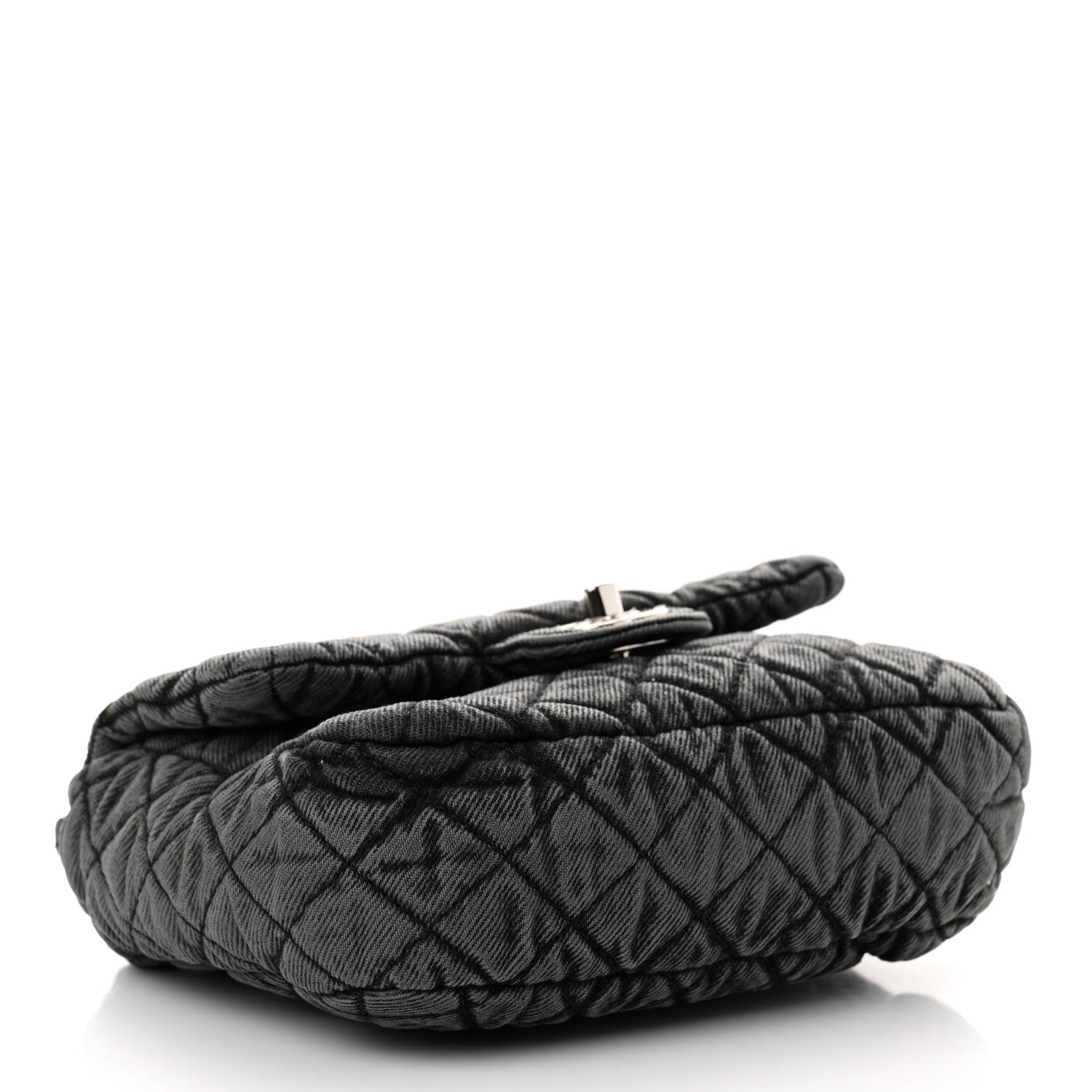 Chanel Washed Denim Quilted Small Denimpression Flap Grey Black 4 of 13