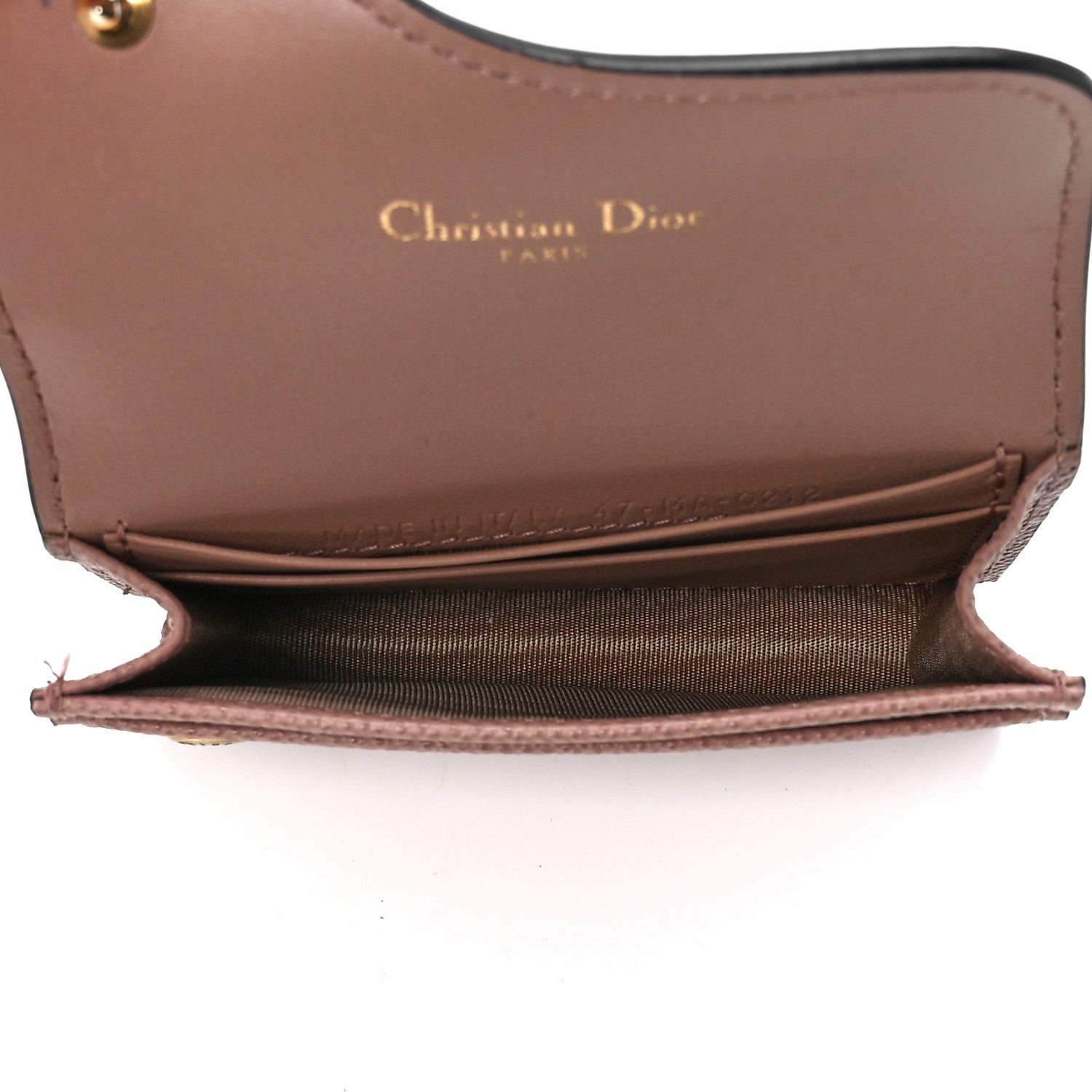 Christian Dior Grained Calfskin Saddle Card Holder Blush 5 of 12