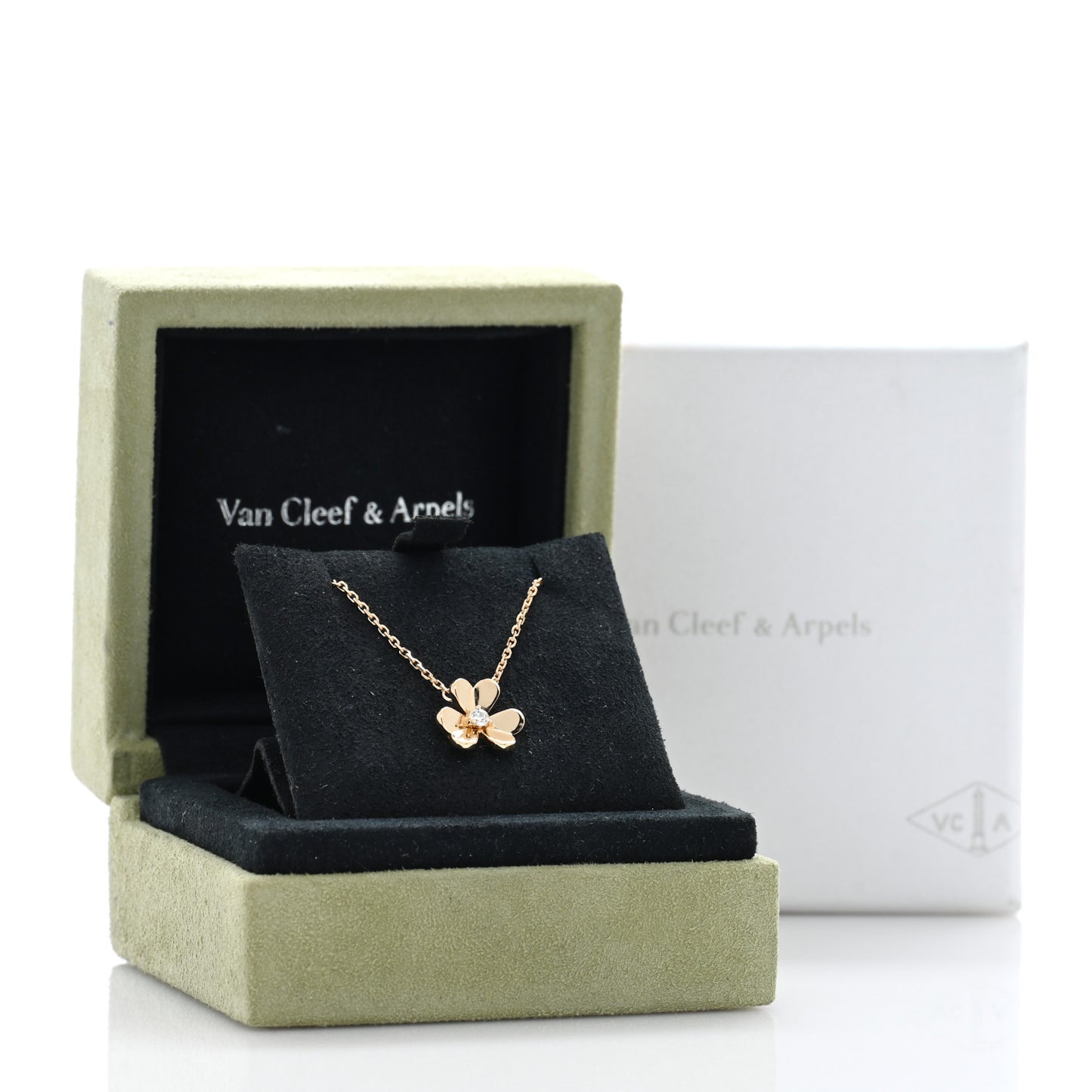 18K Yellow Gold Diamond Mini Frivole Pendant Necklace