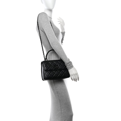 Chanel Lambskin Quilted Small Trendy CC Dual Handle Flap Bag So Black 2 of 11