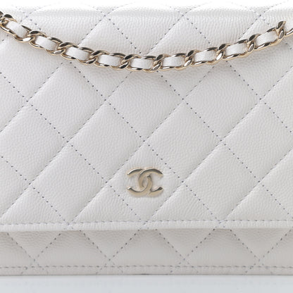 Chanel Caviar Quilted Wallet On Chain WOC White 9 of 12