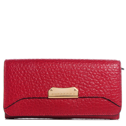 Burberry Signature Grain Leather Continental Wallet Military Red 1 of 8