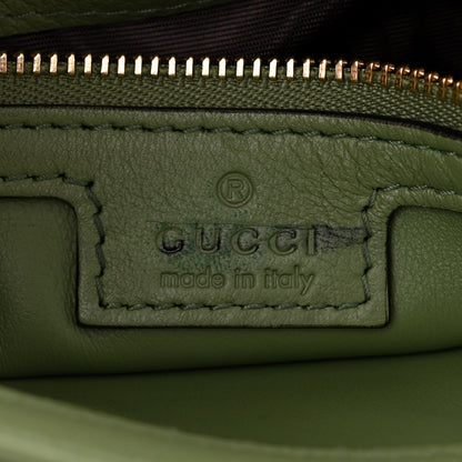 Gucci Roxy Calfskin Web Medium Blondie Top Handle Shoulder Flap Bag Salamander Green 7 of 12