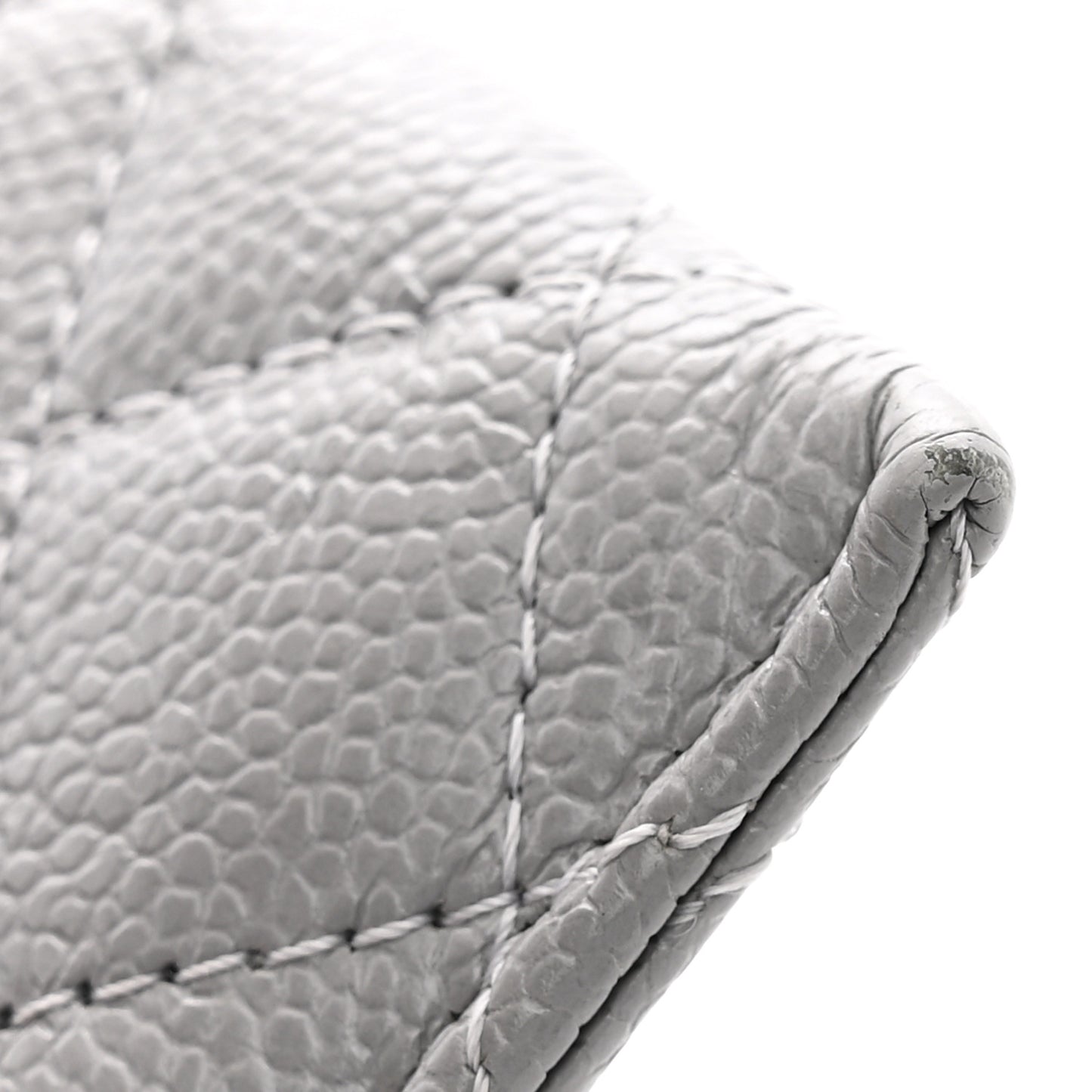 Caviar Quilted Boy Card Holder Grey Grey