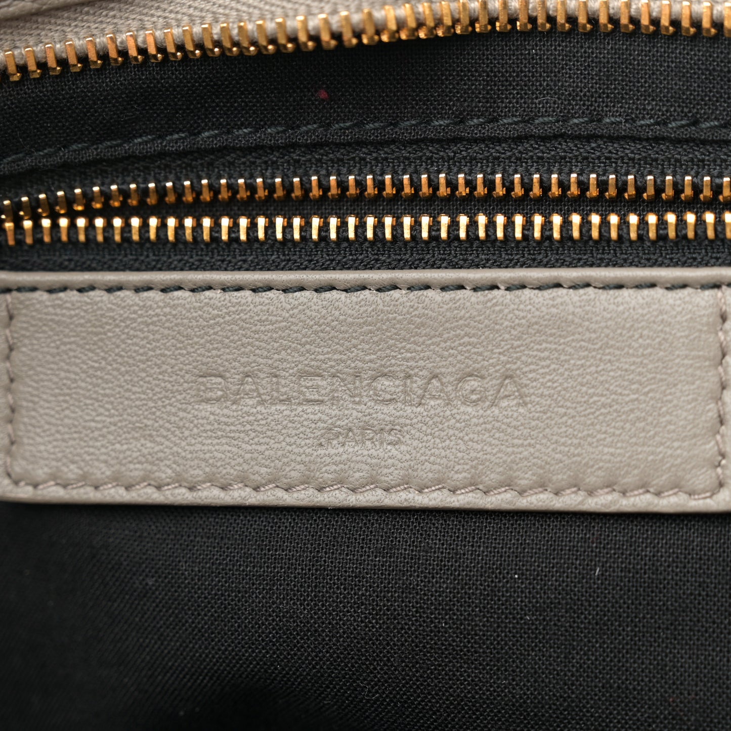 Chevre Gold Metallic Edge Hardware City Gris Taupe