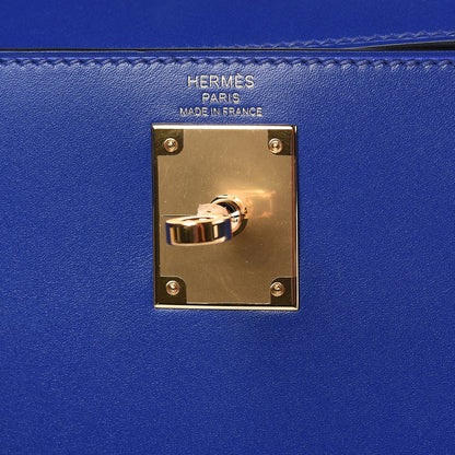 Hermes Tadelakt Kelly Sellier 28 Bleu Electrique 14 of 33