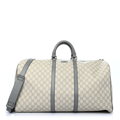 Gucci GG Plus Monogram Large Carry On Duffle Bag Ecru Grigio 1 of 14