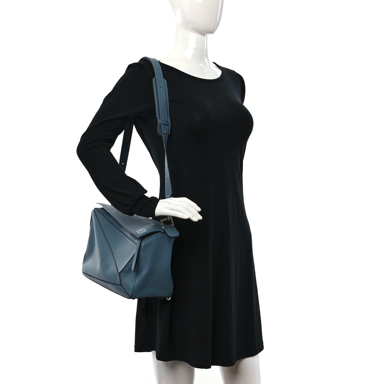 Loewe Calfskin Medium Puzzle Bag Blue 2 of 11