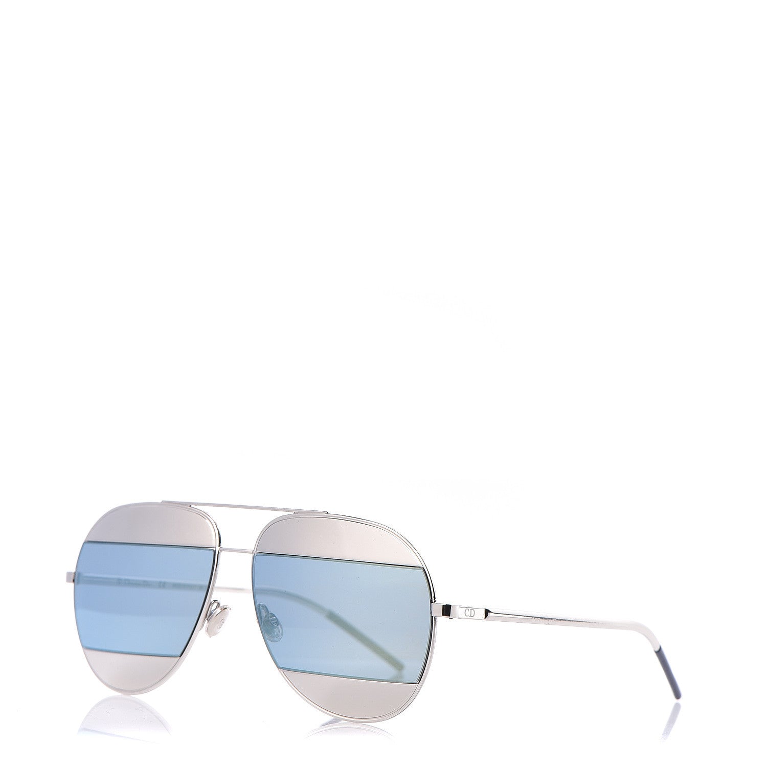 Christian Dior Split 1 Aviator Sunglasses Silver 1 of 7