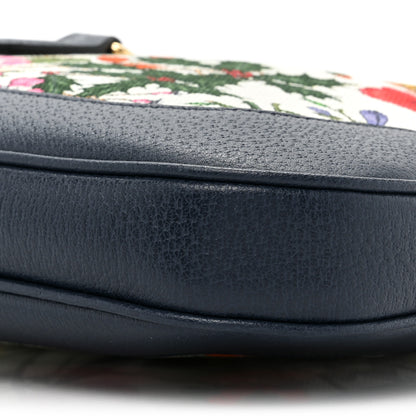 Gucci Canvas Flora Medium Jackie Hobo Blue Agata 8 of 9