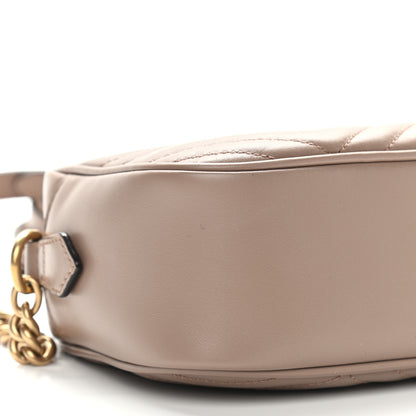 Gucci Calfskin Matelasse Small GG Marmont Chain Shoulder Bag Porcelain Rose 10 of 11