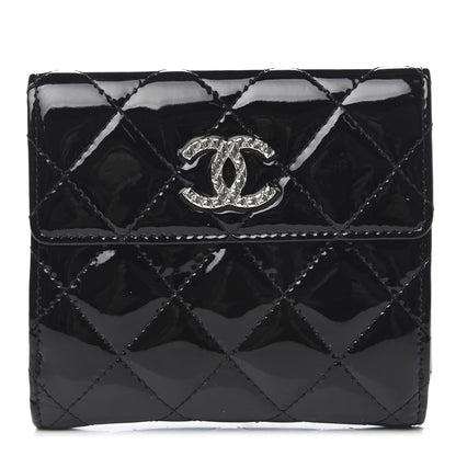 Chanel Patent Quilted Brilliant Compact Wallet Black 1 of 13