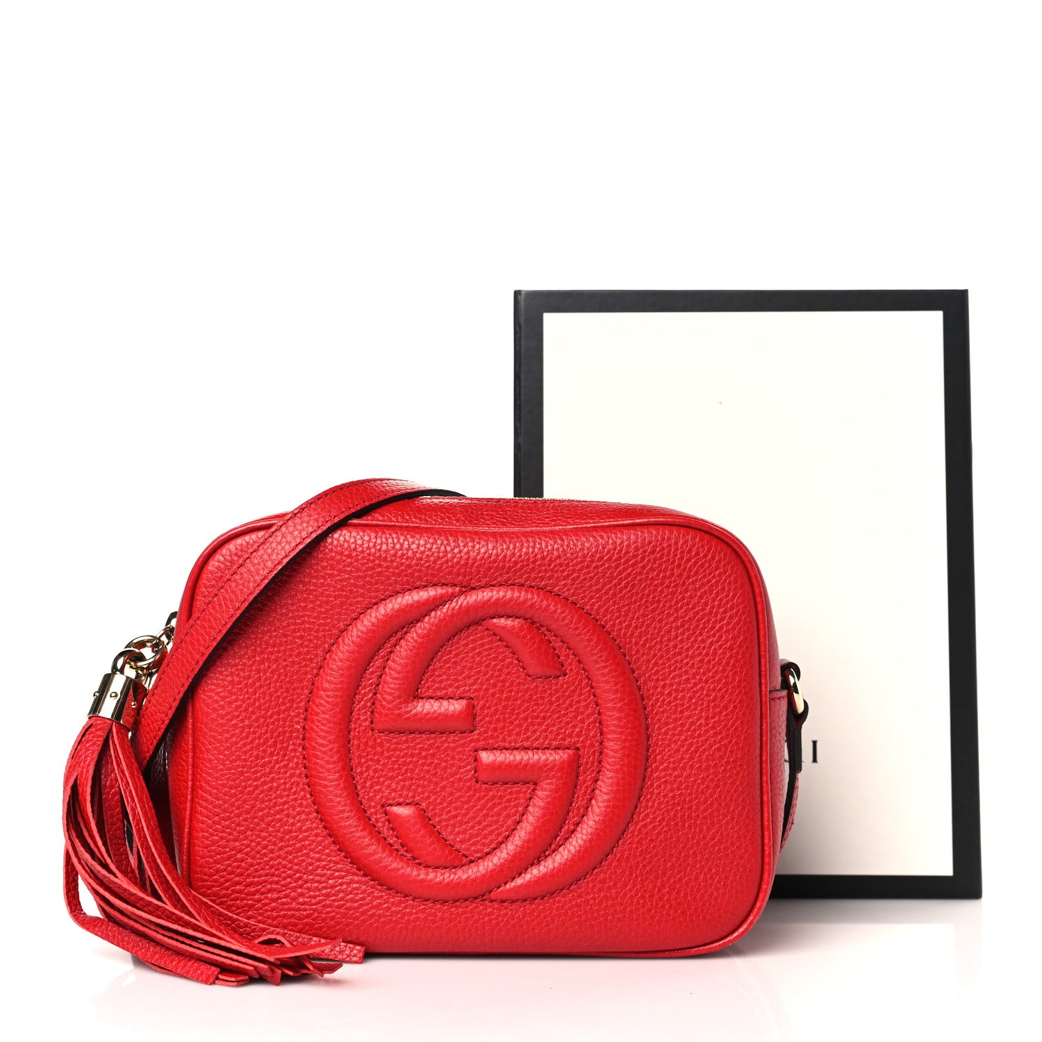 Gucci Pebbled Calfskin Small Soho Disco Bag Vibrant Red 10 of 10