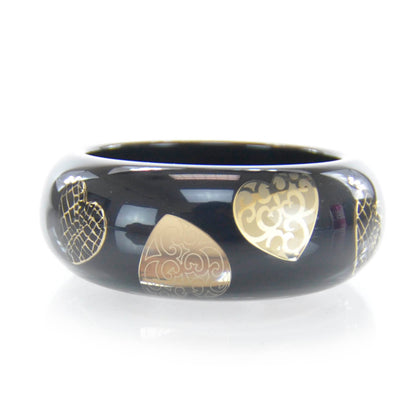 Christian Dior Resin Hearts Bangle Black 4 of 4
