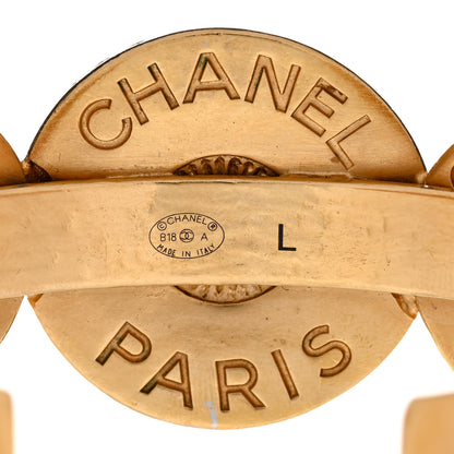 Chanel Metal Medallion CC Cuff Bracelet L Gold 4 of 4