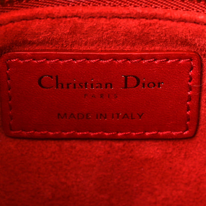 Christian Dior Calfskin Cannage Dioramour Mini Lady Dior Bag Bright Red 6 of 9