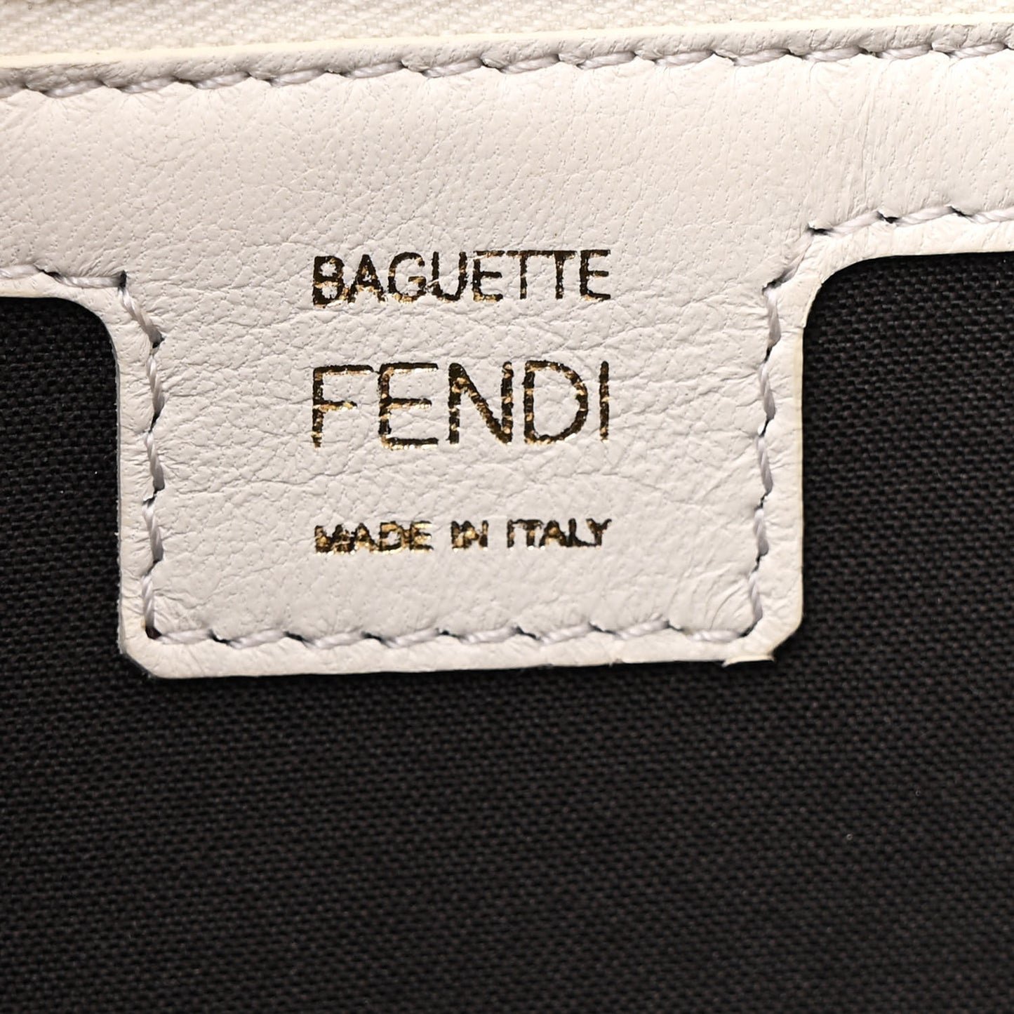 Nappa FF 1974 Embossed Baguette White