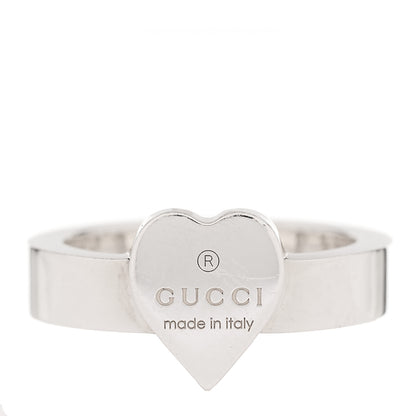 Gucci Sterling Silver Trademark Heart Ring 50 5.5 1 of 4