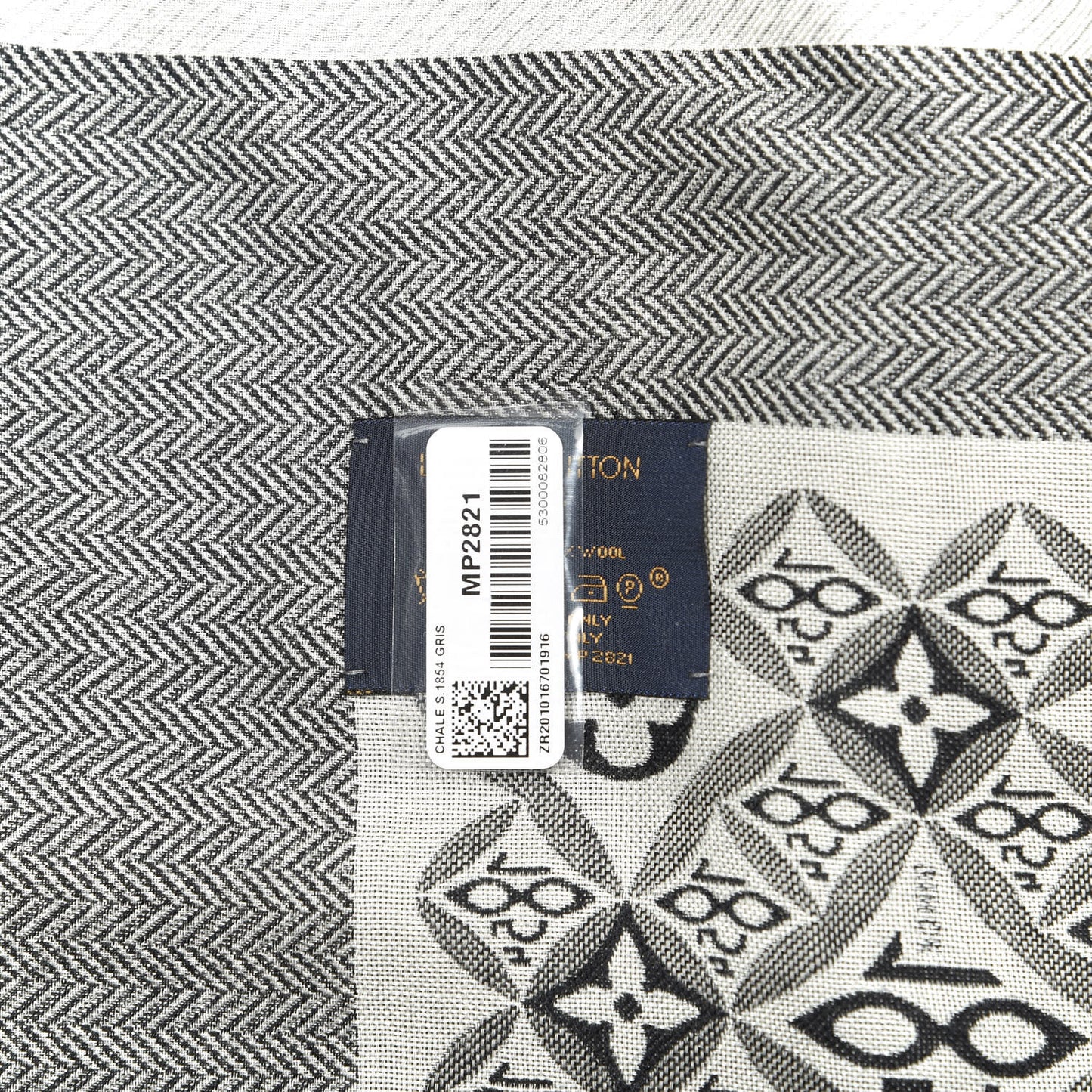 Silk Wool Jacquard Since 1854 Monogram Shawl Gray