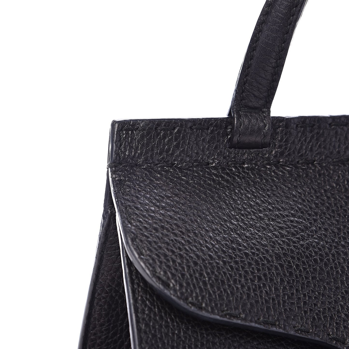 Calfskin Mini GG Marmont Top Handle Bag Black