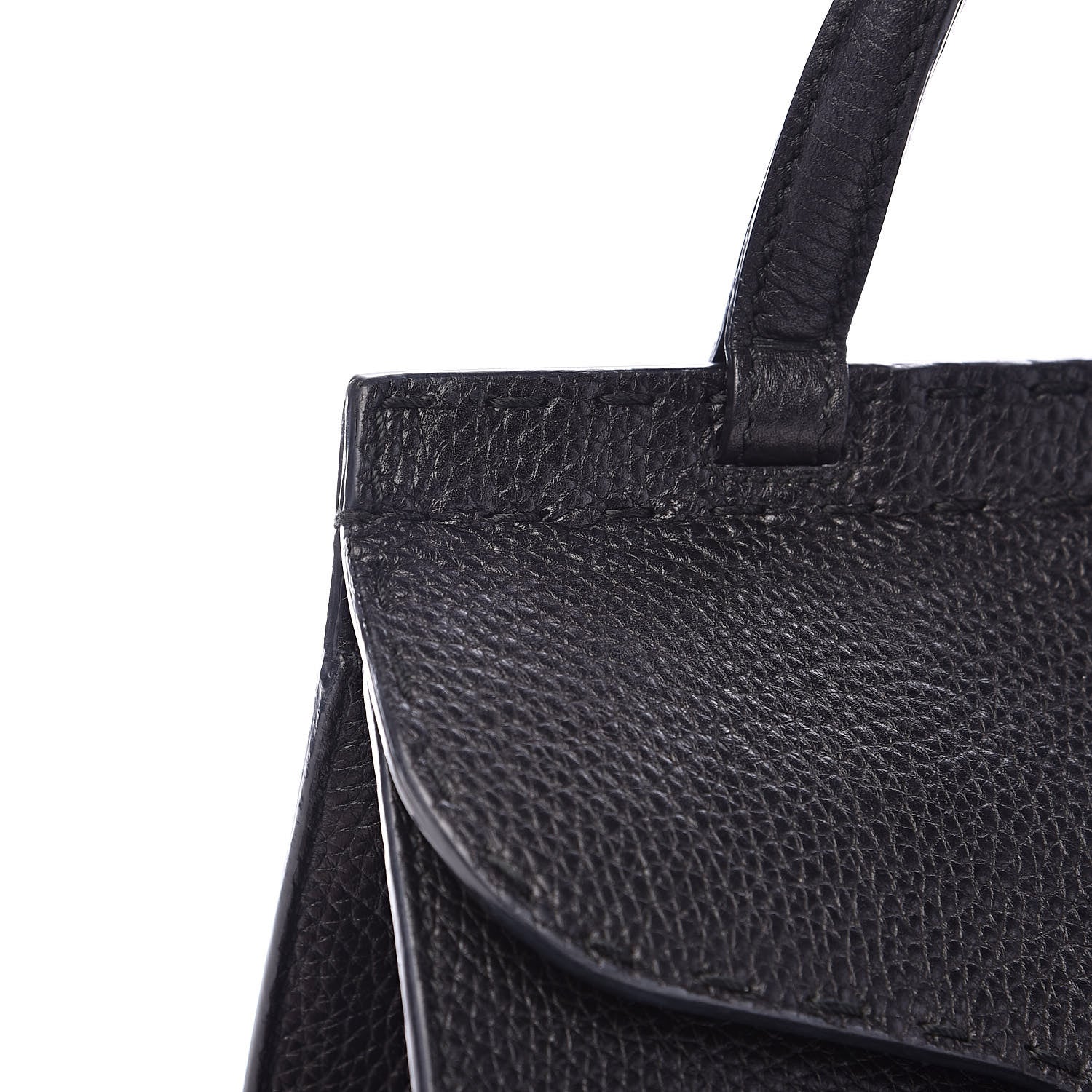 Gucci Calfskin Mini GG Marmont Top Handle Bag Black 11 of 13